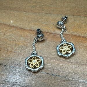 Brighton Jewelry Elegant Gold and Silver Dangle Earrings